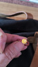 周六福  黃金戒指女款5D硬金蓮花瑪瑙串珠戒指 定價(jià) 0.37g 曬單實(shí)拍圖