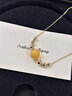 Amber Lollipop蜜蠟項鏈女黃琥珀鎖骨鏈小眾感頸鏈生日七夕情人節(jié)禮物送女友老婆 黃色 曬單實拍圖