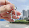 瑯清純銀流蘇耳環(huán)女S925純銀長(zhǎng)款感圓臉?lè)肋^(guò)敏全新潮流新品耳墜銀飾 車(chē)花耳扣【二鉆】雙菱形 曬單實(shí)拍圖