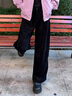 美麗衣櫥（BEAUTIFUL WARDROBE）2025秋季新款直筒褲燈芯絨闊腿褲女款寬松垂感通勤潮流百搭休閑褲 曬單實(shí)拍圖