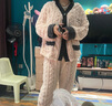 儂黛情侶睡衣冬季珊瑚絨加厚加絨開(kāi)衫休閑和服加大男女士可外穿家居服 829 L (170) (100-130斤)男單套 曬單實(shí)拍圖