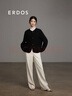 ERDOS 春夏修身顯瘦百搭復(fù)古風(fēng)摩登闊腿褲絲棉混紡條絨女褲休閑褲 白 155/64A/S 曬單實(shí)拍圖