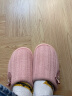 俞兆林男女居家厚底毛线绒保暖情侣棉拖鞋 A2057 粉色 38-39  实拍图