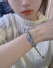 銀瑜 復古民族風(fēng)景德鎮陶瓷蝴蝶手鏈女國風(fēng)學(xué)生文藝手繩飾品 陶泥冰裂藍 曬單實(shí)拍圖