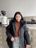 beanpole【新年禮物】90%鵝絨 女士簡(jiǎn)約通勤優(yōu)雅收腰時(shí)尚可拆卸毛領(lǐng)羽絨服 黑色 S 160/84A 曬單實(shí)拍圖