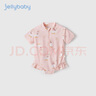 JELLYBABY女童泳衣洋氣夏季2中小童防曬沙灘服夏裝游泳衣1-3歲寶寶連體泳裝 粉色 [防曬涼感]（送同顏色泳帽） 100 曬單實拍圖