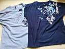 俞兆林（YUZHAOLIN）夏季棉女裝中老年短袖T恤女夏裝寬松上衣大碼中年媽媽半袖t桖夏 藏藍 L 【100-120斤】 曬單實(shí)拍圖