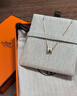 愛(ài)馬仕（HERMES）Mini Pop H項鏈 玫瑰金鏈條橢圓立體琺瑯項鏈送女友節日送禮 白色玫瑰金H147992FO49 鏈長(cháng)40cm吊墜0.7*0.9cm 曬單實(shí)拍圖