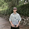 安初夏短袖襯衫男士休閑套裝夏季衣服男裝酷帥搭配帥氣七分袖襯衣三件套 3035綠漸變寸衣+棉白T+K033藍褲 XL 【120-140斤】 曬單實拍圖