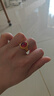 中鑫珠寶復(fù)古花絲合成紅寶石黃金戒指女款顯大鴿子蛋小燈泡足金首飾 【多退少補(bǔ)】金重約9.86克 曬單實(shí)拍圖