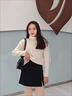 嵐玘黑色春秋裙子女半身裙新款2024短裙包臀裙a字裙冬裙小個子燈芯絨 【黑色】燈芯絨開叉短裙 M 【建議體重約90-108斤】 曬單實拍圖