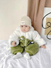 G.DUCKKIDS小黃鴨童裝嬰兒衣服秋冬季新生兒連體衣寶寶毛毛外套幼兒冬裝爬服 綠色 66cm 建議0-3個(gè)月8-12斤cm 曬單實(shí)拍圖
