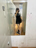 愛夢鳥（Aimengniao）女裝套裝2025新款羽毛球服女跑步運動網(wǎng)球裙健身晨跑速干百褶短裙 套裝/黑色+黑色 M 曬單實拍圖