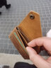 愛(ài)國牛（AIGUONIU）原創(chuàng  )設計真皮卡包復古零錢(qián)包通用創(chuàng  )意個(gè)性手工牛皮卡套迷你硬幣卡 深棕/brown 曬單實(shí)拍圖