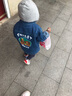 齊齊熊（ciciibear）寶寶牛仔外套春秋款男童連帽春裝可拆卸兒童衣服卡通新 柔藍(lán)色 110 cm 曬單實(shí)拍圖