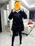 高檔亮面免洗羽絨棉服女中長(cháng)款洋氣新款修身棉襖中年女士棉衣外套 黑色 【帽子可脫卸】 2XL 105-120斤 曬單實(shí)拍圖