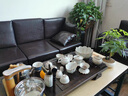 奢龍汝窯功夫茶具禮品套裝家用陶瓷茶壺茶杯子開片汝瓷中式蓋碗泡茶器 13頭 汝窯月白款【駿馬生財(cái)-】自 曬單實(shí)拍圖