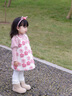 幼歌（YOUGE）嬰幼兒泡泡袖花邊領(lǐng)毛衣繡標精致甜美軟糯加絨花朵套裝 粉色小花背帶裙 90 cm 曬單實(shí)拍圖
