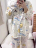 嘉綢可愛chiikawa小八睡衣女春秋季長袖長褲學(xué)生卡通烏薩奇家居服套裝 9232  chiikawa杏色 L 95-115斤 曬單實拍圖