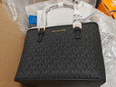 MICHAEL KORS 女士小號單肩手提托特包 送女友情人節禮物 黑色印花35T9GTVT0B BLACK 曬單實(shí)拍圖