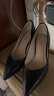 奥康（Aokang）官方女鞋 牛皮高跟鞋女细跟黑色职业工作鞋OL尖头浅口单鞋黑37码 晒单实拍图