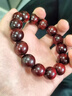 胖東來(lái)同款正宗印度小葉紫檀滿(mǎn)水波紋雞血紅底色手串男女佛珠手鏈 1.5 曬單實(shí)拍圖