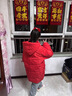 G.DUCKKIDS小黃鴨女童羽絨服兒童冬裝喜慶紅色過年衣服加厚保暖白鴨絨羽絨衣 紅色 170 cm 曬單實(shí)拍圖