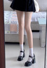 達(dá)芙妮（DAPHNE）高跟鞋女小皮鞋2024春季新款百搭粗跟淺口氣質(zhì)優(yōu)雅瑪麗珍宴會(huì)鞋 黑色 9.3cm 37 標(biāo)準(zhǔn)碼 曬單實(shí)拍圖