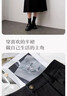 三彩2025秋款高腰半身裙磨毛A字裙顯瘦中長(cháng)裙大擺傘裙女 經(jīng)典黑 M 160/68A 曬單實(shí)拍圖