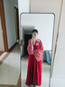 芷蘅間 千燈夜行 唐制漢服女法門(mén)寺外衫一片式齊胸裙新中式敬酒服新娘 紅色外衫一件 預售30天 M 曬單實(shí)拍圖