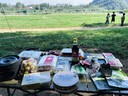 野徒者露營(yíng)桌椅全套戶(hù)外桌椅折疊椅野餐一桌四椅戶(hù)外露營(yíng)裝備野炊蛋卷桌 95cm5件套【米色長(cháng)桌+4把椅子】 新款升級 曬單實(shí)拍圖