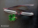 OSZ幸運草四葉草職業(yè)胸針女精致胸花別針七夕節日禮物送老婆女友 綠色 曬單實(shí)拍圖