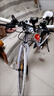 變速死飛自行車(chē)實(shí)心胎公路賽車(chē)單車(chē)活飛肌肉26寸24男女中學(xué)生成人 7速30刀白黑色 曬單實(shí)拍圖