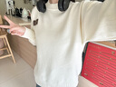 Shelley Jones半高領(lǐng)毛衣男士秋冬季新款慵懶風(fēng)套頭線(xiàn)衣潮牌寬松打底針織衫外套 白色 XL [建議125-135斤] 曬單實(shí)拍圖