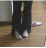 森馬（Semir）[陳都靈同款]牛仔褲女復古時(shí)尚港風(fēng)合體喇叭褲103124124016A 曬單實(shí)拍圖