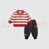 巴厘小豬男童冬裝套裝加絨加厚保暖兒童兩件套休閑衛衣褲中國風(fēng)寶寶新年服 嫣紅 嫣紅 80 cm 曬單實(shí)拍圖