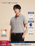 TOMMY HILFIGER【透氣舒適】夏季男裝珠地網(wǎng)眼撞色門襟商務(wù)休閑短袖POLO衫 曜巖黑BDS XL (推薦：165-180斤) 曬單實(shí)拍圖