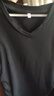 NOMe長(cháng)袖t恤女打底衫春季款V領(lǐng)褶皺內搭t恤修身正肩打底衫 黑色 M 曬單實(shí)拍圖