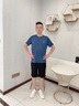 Walker Shop高端品牌運動(dòng)套裝男跑步專(zhuān)用可放手機夏季新款冰絲訓練速干健身服 兩件套藍綠【寬松 冰絲】 L建議【130-145斤】 曬單實(shí)拍圖