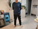 安踏運動(dòng)衛衣男春秋季款寬松舒適透氣套頭衫男士跑步長(cháng)袖t恤健身外套 8712-7純藏青【常規款】 L (175) 適合120-140斤 曬單實(shí)拍圖