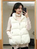 蕓蕁羽絨服女馬甲短款2025春秋冬新款韓版寬松輕薄背心坎肩馬夾外套 乳白色 M 120-140斤 曬單實(shí)拍圖