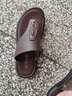 老人頭（laorentou）涼鞋男真皮夏季新款男士夾趾沙灘鞋戶(hù)外防滑百搭人字拖鞋男 棕色 40 曬單實(shí)拍圖