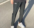 安德瑪（Under Armour）褲子男褲 26春季新款運動(dòng)褲加絨休閑褲衛褲快干健身跑步訓練長(cháng)褲 針織束腳-內里薄絨-拉鏈口袋-黑色 3XL (190) /98A 曬單實(shí)拍圖