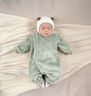 七樂(lè )豆嬰兒秋冬款珊瑚絨連體衣服外出女寶寶冬裝加絨加厚冬季小月齡睡衣 奶綠(單層常規款) 66cm 曬單實(shí)拍圖