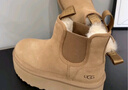 UGG秋季女士休閑舒適純色厚底雪地靴煙囪時(shí)尚切爾西短靴 1134526 CHE | 栗色 37 曬單實(shí)拍圖