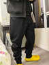 胖哥哥大碼男裝休閑衛褲加肥加大束腳褲肥佬寬松運動(dòng)褲胖子男褲長(cháng)褲子 墨黑（常規） 7XL （300-330斤） 曬單實(shí)拍圖