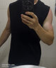 妙奕嘉背心男士夏季坎肩運動(dòng)健身背心純棉汗衫打底寬松大碼無(wú)袖t恤上衣 純黑色坎肩 L 【建議 110-125斤】 曬單實(shí)拍圖