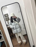 韓璐嬌（hanlujiao）羽絨棉服女2025冬季新款韓版寬松中長(cháng)款加厚面包服小個(gè)子棉衣外套 淺藍色 M 曬單實(shí)拍圖