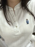 Teenie Weenie小熊女裝長(cháng)袖T恤2025秋季新款半開(kāi)襟溫柔時(shí)尚打底衫 象牙白 L 曬單實(shí)拍圖