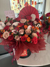 維爾斯全國向日葵康乃馨玫瑰抱抱桶花束配送喬遷之喜祝壽搬家鮮花小時(shí)達(dá) 步步高升33朵紅玫卡布混搭抱抱桶 曬單實(shí)拍圖